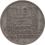 1932 SILVER 10 FRANCS FRANCE - SILVER WORLD COINS - Cambridgeshire Coins
