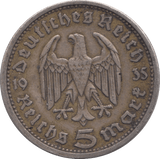 1935 SILVER 5 MARK GERMANY - SILVER WORLD COINS - Cambridgeshire Coins