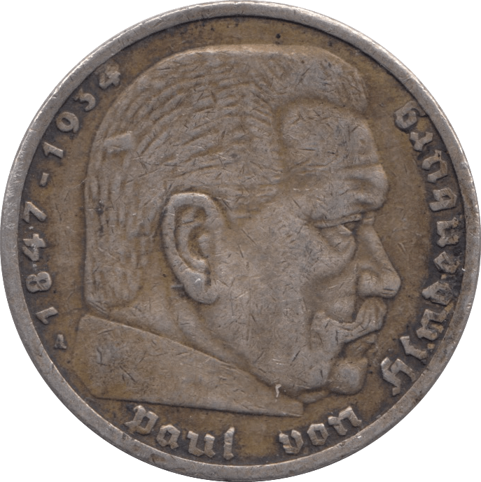 1935 SILVER 5 MARK GERMANY - SILVER WORLD COINS - Cambridgeshire Coins