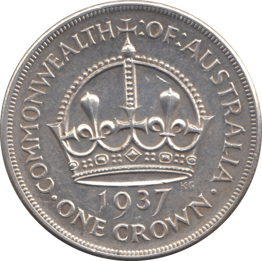 1937 AUSTRALIA SILVER CROWN - SILVER WORLD COINS - Cambridgeshire Coins