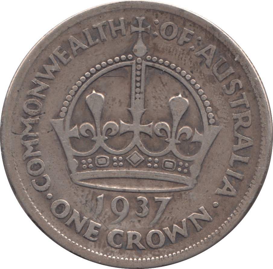 1937 SILVER CROWN AUSTRALIA - SILVER WORLD COINS - Cambridgeshire Coins