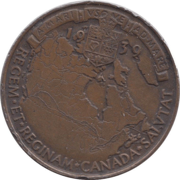 1939 CANADA COMMEMORATIVE GEORGE VI MEDALLION - MEDALS & MEDALLIONS - Cambridgeshire Coins