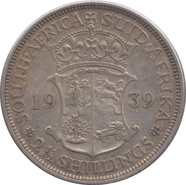 1939 SILVER 2 1/2 SHILLINGS SOUTH AFRICA - SILVER WORLD COINS - Cambridgeshire Coins