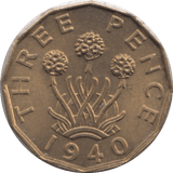 1940 THREEPENCE ( BU ) - Threepence - Cambridgeshire Coins