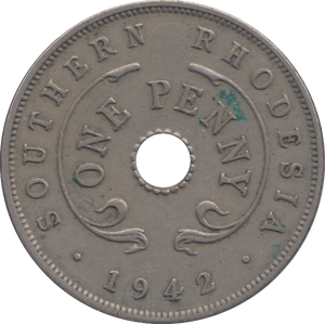 1942 ONE PENNY SOUTHERN RHODESIA - WORLD COINS - Cambridgeshire Coins