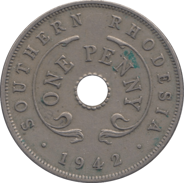 1942 ONE PENNY SOUTHERN RHODESIA - WORLD COINS - Cambridgeshire Coins