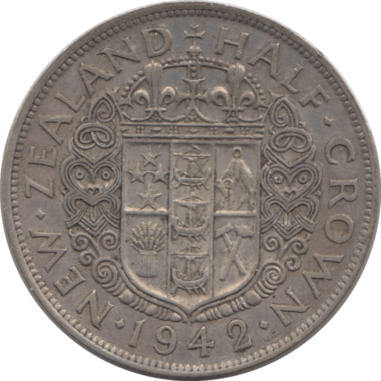 1942 SILVER HALFCROWN NEW ZEALAND - SILVER WORLD COINS - Cambridgeshire Coins