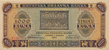 1943 1000 KUNA NAZI STATE BANKNOTE CROATIA REF 714 - World Banknotes - Cambridgeshire Coins