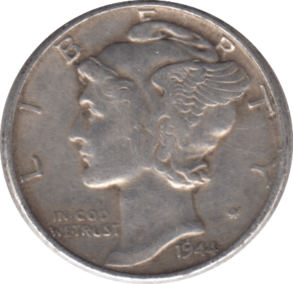1944 SILVER DIME USA - SILVER WORLD COINS - Cambridgeshire Coins