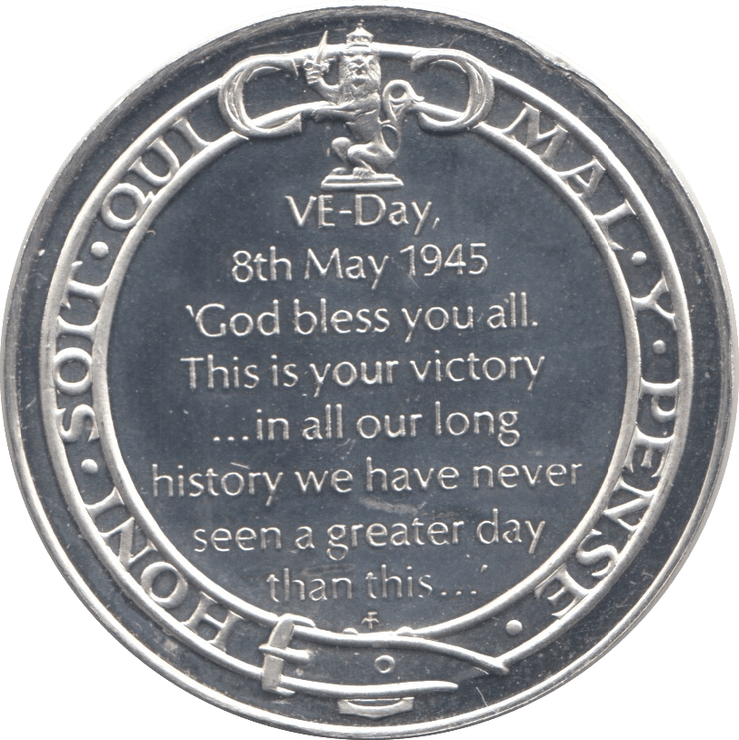 1945 WORLD WAR II COMMEMORATIVE SILVER PROOF CHURCHILL MEDALLION - MEDALS & MEDALLIONS - Cambridgeshire Coins