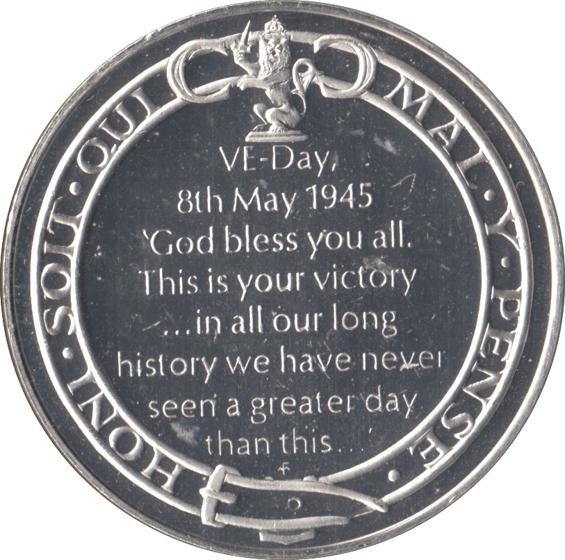 1945 WORLD WAR II COMMEMORATIVE SILVER PROOF CHURCHILL MEDALLION - MEDALS & MEDALLIONS - Cambridgeshire Coins