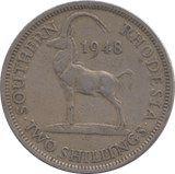 1948 TWO SHILLING SOUTHERN RHODESIA - WORLD COINS - Cambridgeshire Coins