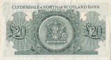 1951 CLYDESDALE AND NORTH OF SCOTLAND BANK TWENTY POUNDS BANKNOTE REF SCOT - 28 - WORLD BANKNOTES - Cambridgeshire Coins