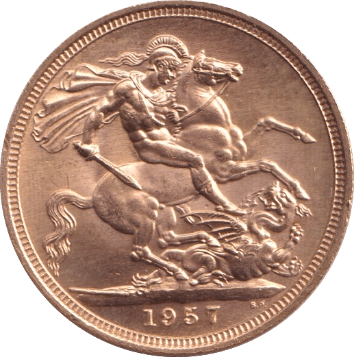 1957 GOLD SOVEREIGN ( UNC ) 2 - SOVEREIGN - Cambridgeshire Coins