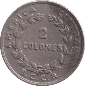 1961 TWO COLONES COSTA RICA - WORLD COINS - Cambridgeshire Coins