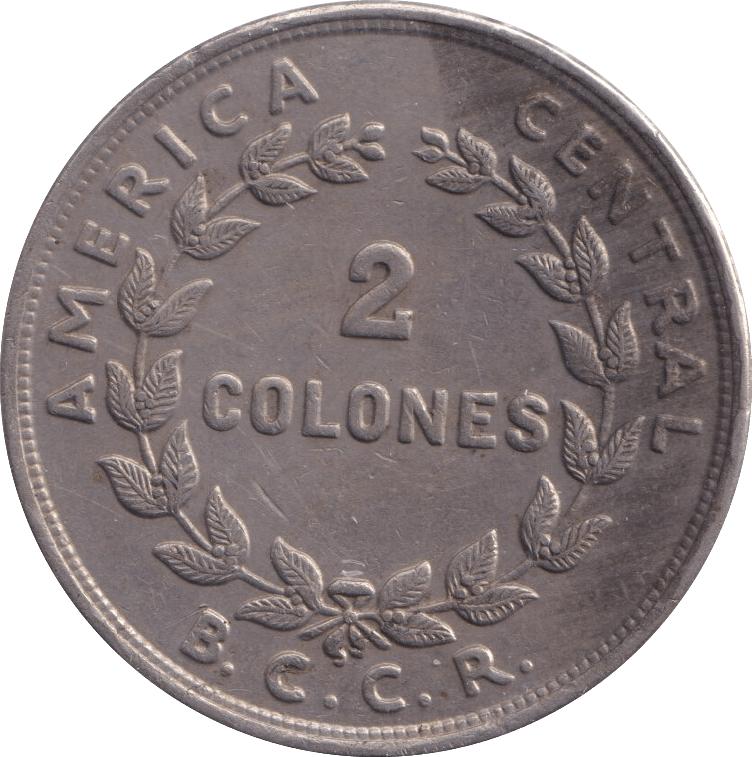 1961 TWO COLONES COSTA RICA - WORLD COINS - Cambridgeshire Coins