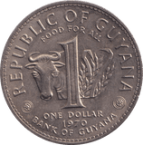 1970 ONE DOLLAR GUYANA - WORLD COINS - Cambridgeshire Coins