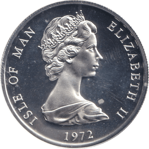 1972 SILVER TWENTY FIVE PENCE ISLE OF MAN SILVER WEDDING ANNIVERSARY - SILVER WORLD COINS - Cambridgeshire Coins