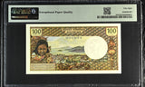 1973 NEW CALEDONIA 100 FRANCS INSTITUT D'EMISSION D'OUTRE - MER P63b 58 EPQ PMG - PMG CERTIFIED WORLD BANKNOTES - Cambridgeshire Coins