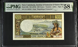 1973 NEW CALEDONIA 100 FRANCS INSTITUT D'EMISSION D'OUTRE - MER P63b 58 EPQ PMG - PMG CERTIFIED WORLD BANKNOTES - Cambridgeshire Coins