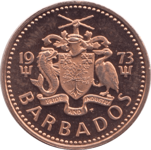 1973 ONE CENT BARBADOS ( PROOF ) - WORLD COINS - Cambridgeshire Coins