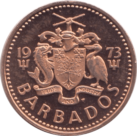 1973 ONE CENT BARBADOS ( PROOF ) - WORLD COINS - Cambridgeshire Coins