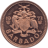 1973 ONE CENT BARBADOS ( PROOF ) - WORLD COINS - Cambridgeshire Coins