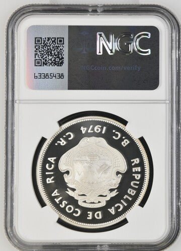 1974 BCCR COSTA RICA CONSERVATION SEA TURTLE S50COL PF 69 ULTRA CAMEO - NGC SILVER COINS - Cambridgeshire Coins