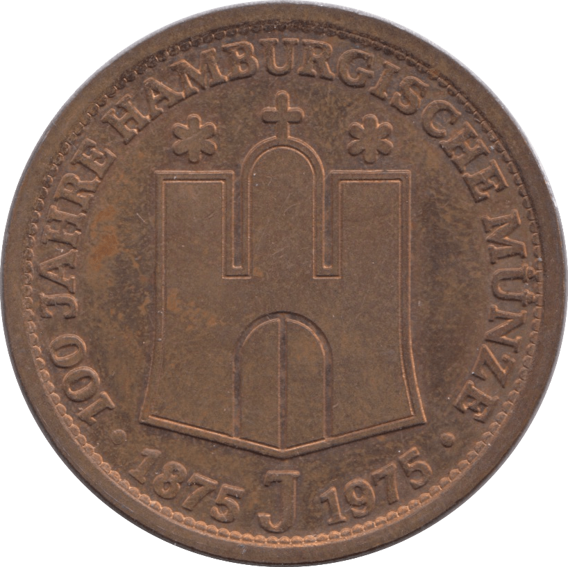 1975 100 JAHRE HAMBURGISCHE MUNZE TOKEN MEDALLION GERMANY - MEDALS & MEDALLIONS - Cambridgeshire Coins