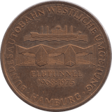 1975 OPENING OF THE ELBE TUNNEL TOKEN MEDALLION GERMANY - MEDALS & MEDALLIONS - Cambridgeshire Coins