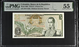 1978 - 81 COLOMBIA FIVE PESO ORO BANCO DE REPUBLICA P406f 55 PMG - PMG CERTIFIED WORLD BANKNOTES - Cambridgeshire Coins