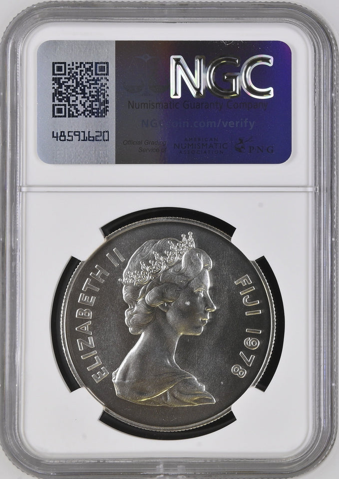 1978 SILVER FIJI TEN DOLLARS CONSERVATION PINK BILLED PARROT FINCH ( NGC ) MS68 - NGC SILVER COINS - Cambridgeshire Coins