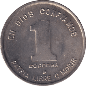 1980 ONE CORDOBA NICARAGUA - WORLD COINS - Cambridgeshire Coins