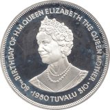 1980 SILVER PROOF $10 DOLLARS QUEEN MOTHER TUVALU - SILVER WORLD COINS - Cambridgeshire Coins