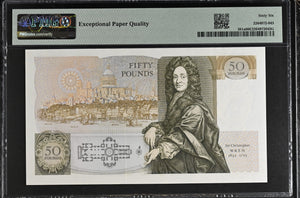 1981 - 88 FIFTY POUNDS BANKNOTE D.H.F.SOMERSET P381a PMG 66 GEM UNCIRCULATED B72270393 - PMG CERTIFIED ENGLISH BANKNOTES - Cambridgeshire Coins