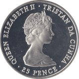 1981 SILVER PROOF TWENTY FIVE PENCE ROYAL WEDDING COMMEMORATIVE TRISTAN DA CUNHA - SILVER WORLD COINS - Cambridgeshire Coins