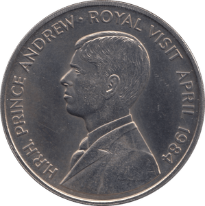 1984 50 PENCE PRINCE ANDREW ROYAL VISIT ST. HELENA F130 - CROWN - Cambridgeshire Coins