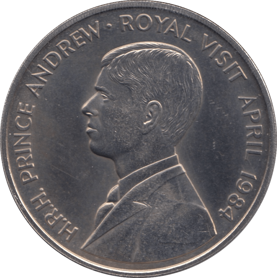 1984 50 PENCE PRINCE ANDREW ROYAL VISIT ST. HELENA F130 - CROWN - Cambridgeshire Coins