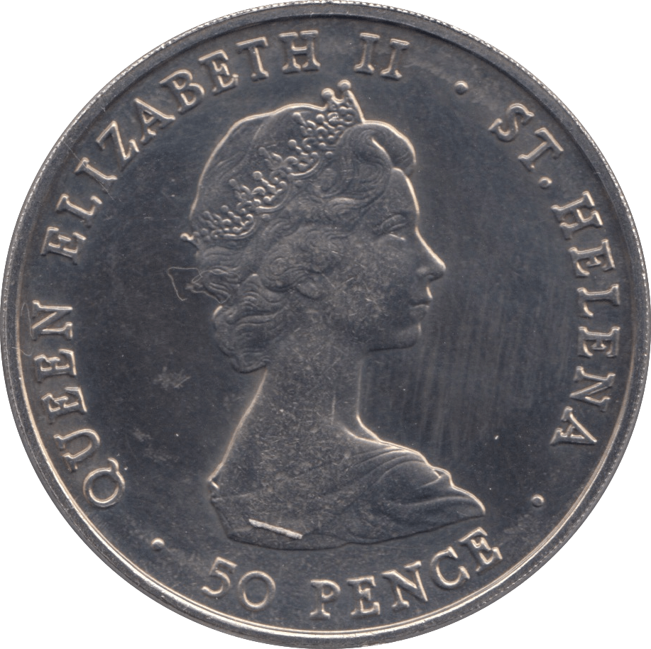 1984 50 PENCE PRINCE ANDREW ROYAL VISIT ST. HELENA F130 - CROWN - Cambridgeshire Coins