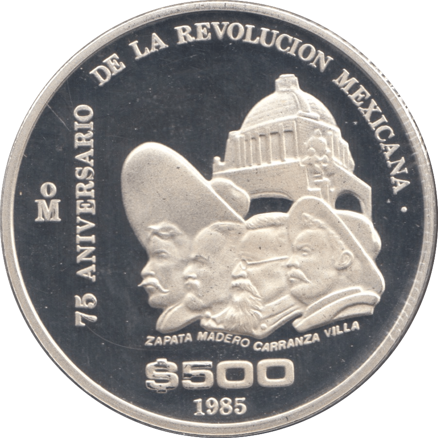 1985 SILVER $500 MEXICO - SILVER WORLD COINS - Cambridgeshire Coins