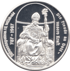 1987 SILVER EISCHTATT CATHEDRAL MEDALLION GERMANY - MEDALS & MEDALLIONS - Cambridgeshire Coins