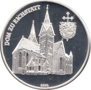 1987 SILVER EISCHTATT CATHEDRAL MEDALLION GERMANY - MEDALS & MEDALLIONS - Cambridgeshire Coins