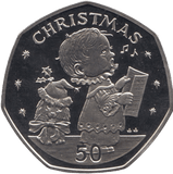 1989 CHRISTMAS 50P CAROL SINGER PROOF GIBRALTAR - 50P CHRISTMAS COINS - Cambridgeshire Coins