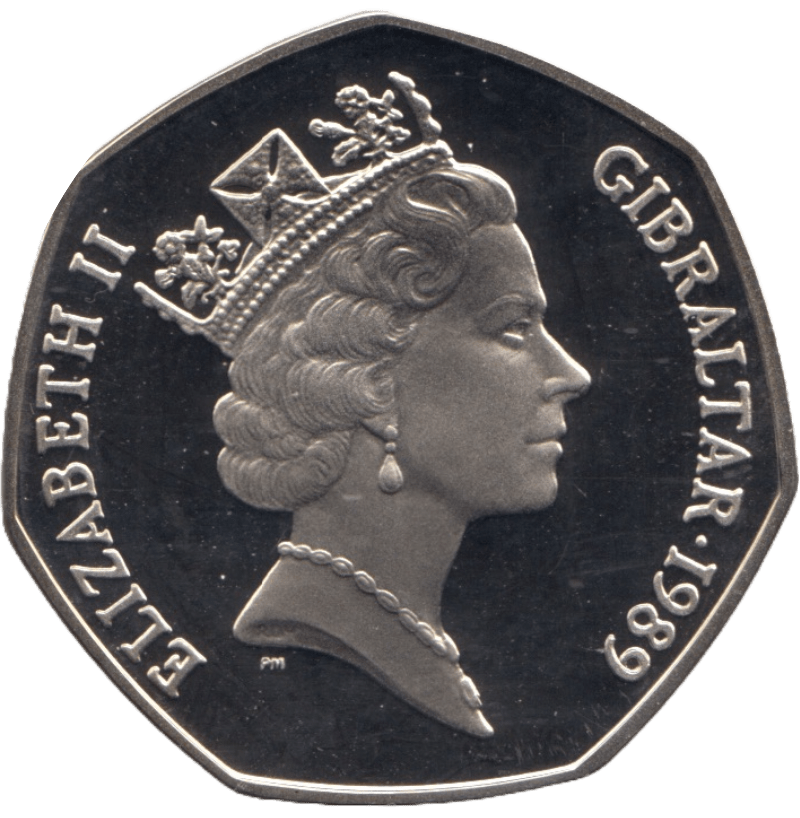 1989 CHRISTMAS 50P CAROL SINGER PROOF GIBRALTAR - 50P CHRISTMAS COINS - Cambridgeshire Coins