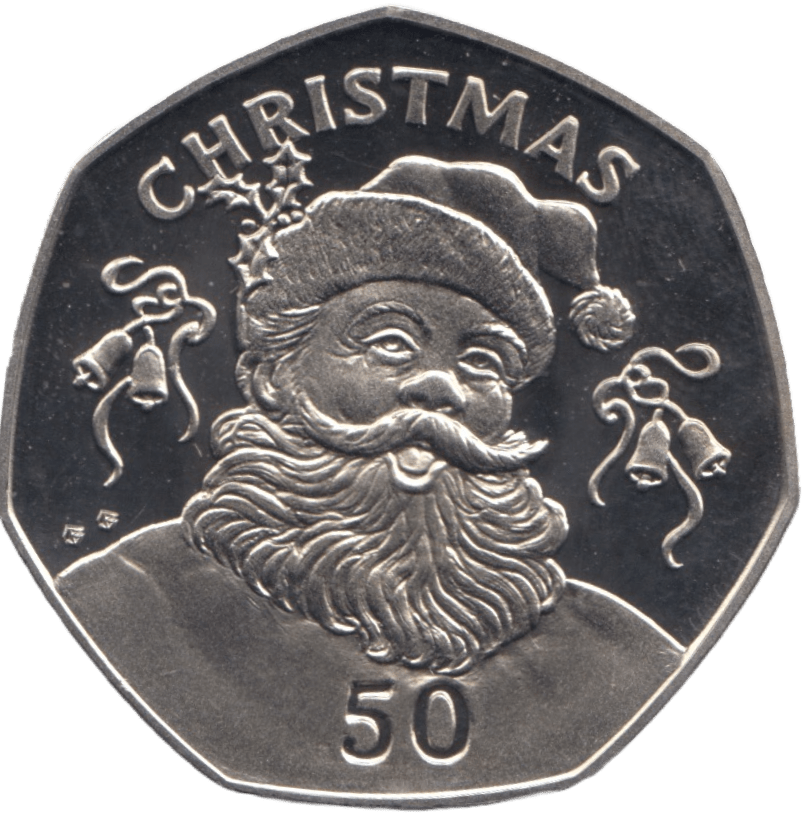 1992 CHRISTMAS 50P FATHER CHRISTMAS PROOF GIBRALTAR - 50P CHRISTMAS COINS - Cambridgeshire Coins