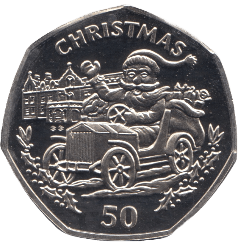 1993 CHRISTMAS 50P FATHER CHRISTMAS PROOF GIBRALTAR - 50P CHRISTMAS COINS - Cambridgeshire Coins