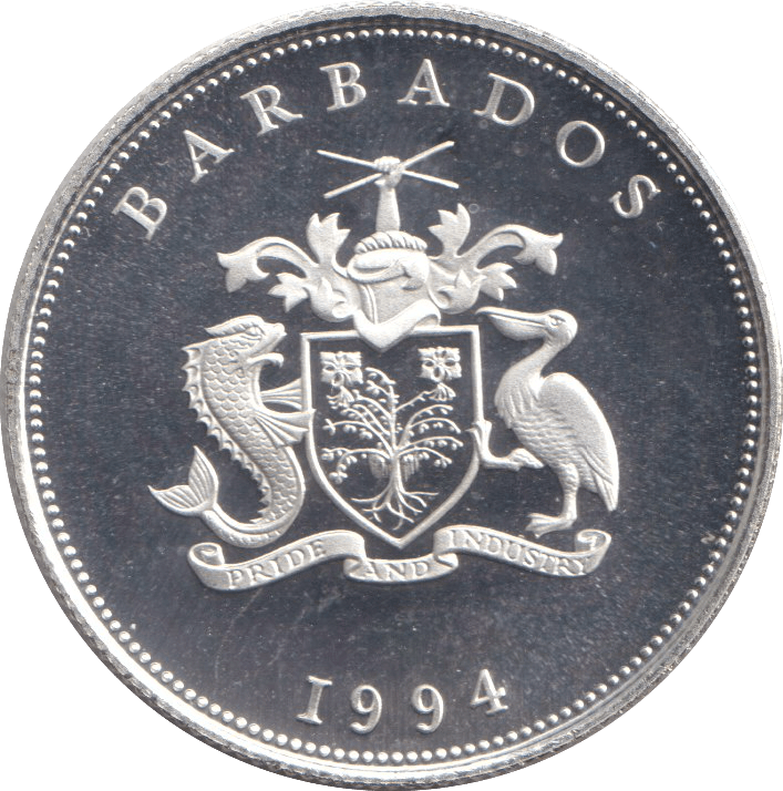 1994 DOLLAR SILVER PROOF BARBADOS - WORLD COINS - Cambridgeshire Coins