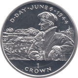 1994 SILVER PROOF D DAY 1944 COMMEMORATIVE CROWN ISLE OF MAN - SILVER WORLD COINS - Cambridgeshire Coins