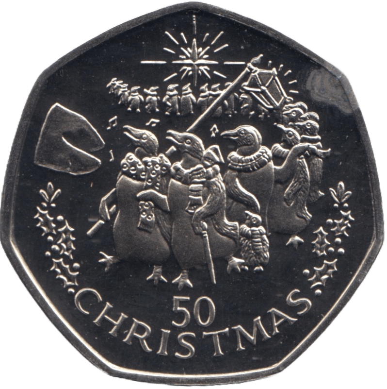 1995 CHRISTMAS 50P FATHER CHRISTMAS PROOF GIBRALTAR - 50P CHRISTMAS COINS - Cambridgeshire Coins