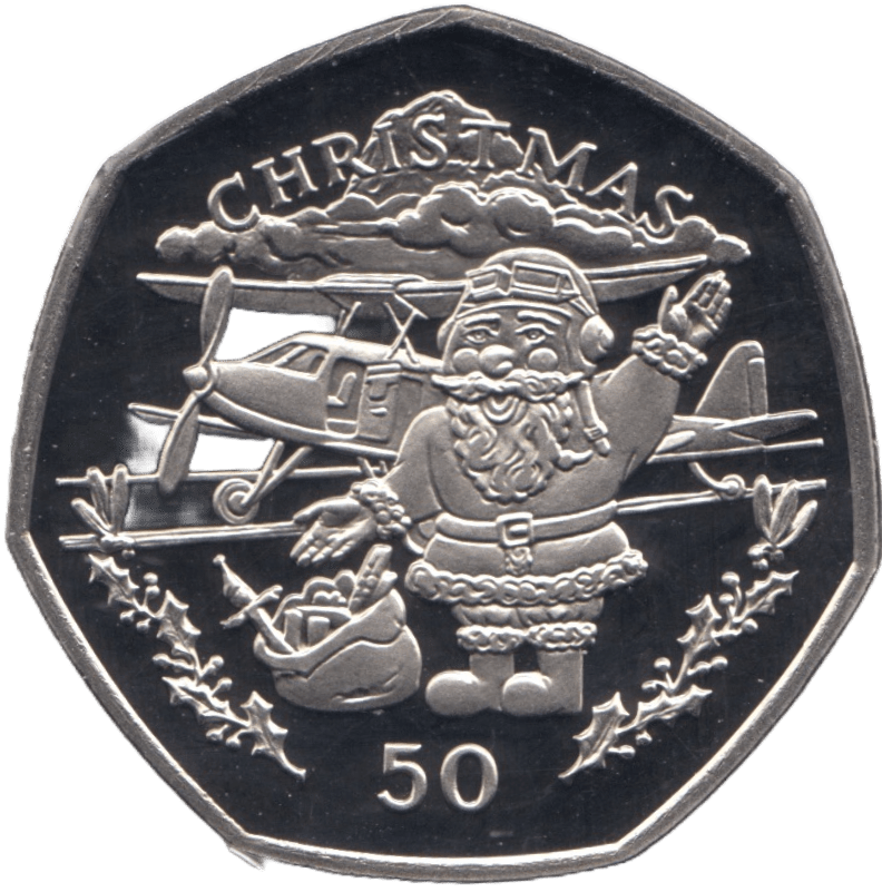 1996 CHRISTMAS 50P FATHER CHRISTMAS PROOF GIBRALTAR - 50P CHRISTMAS COINS - Cambridgeshire Coins